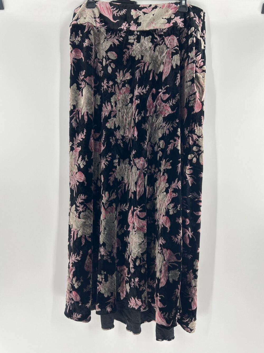 Boston Proper Velvet Floral High Low Skirt Size 12 Fairy Whimsy Dark Romantic